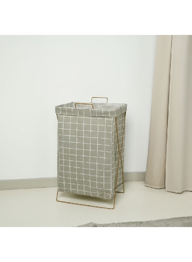 HONEYBEE Open Top High Quality Laundry Hamper with Handle Grey and White 56 x 25 x 36 cm 237319  - Image 2