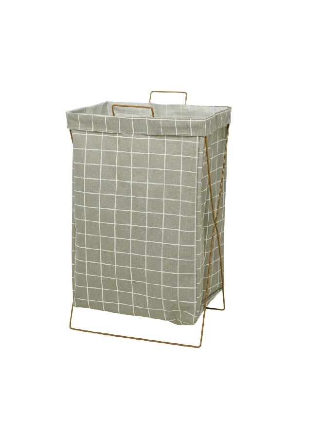 HONEYBEE Open Top High Quality Laundry Hamper with Handle Grey and White 56 x 25 x 36 cm 237319  - Image 1