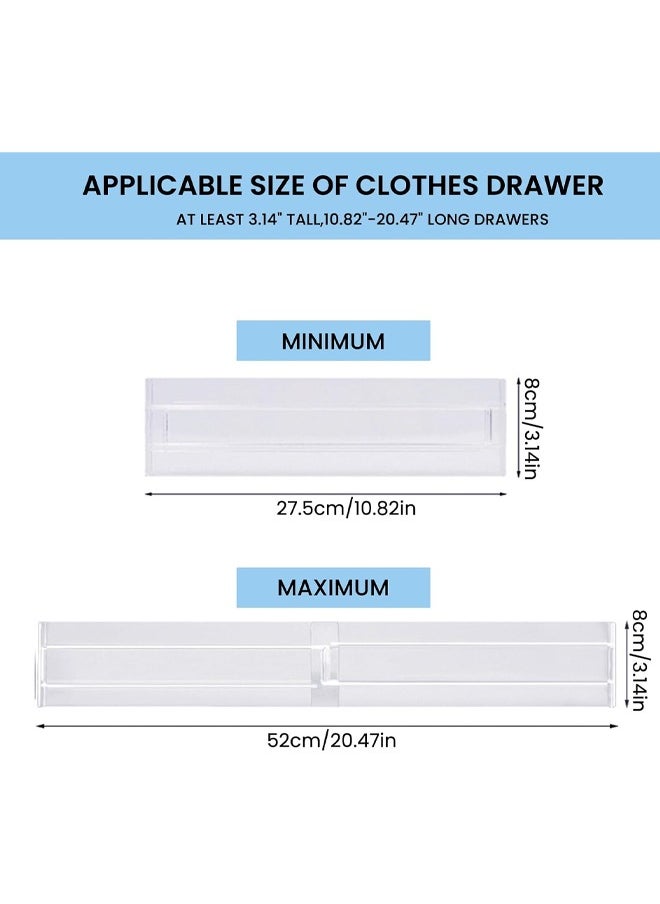 Topyich 6PCS Expandable Drawer Divider, Clear Kitchen Separators Adjustable 10.8-20.4, Dresser Organizer Separators for Divide Kitchen Utensils Clothes Cosmetics Stationeries  - Image 2