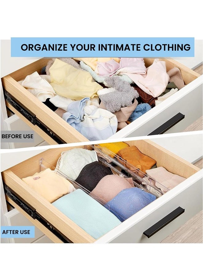 Topyich 6PCS Expandable Drawer Divider, Clear Kitchen Separators Adjustable 10.8-20.4, Dresser Organizer Separators for Divide Kitchen Utensils Clothes Cosmetics Stationeries  - Image 5
