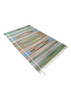 H2H House2Home - Area Rug for Living Room ~4x6 feet 100% Cotton, Traditional Rug |Suitable as Living Area Rug, Dining Hall Rug, Large Bedroom Rug, Outdoor Rug |XL Size 120cm X 180cm (Dark Green)  - Image 1