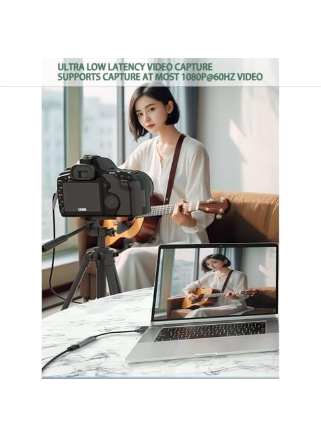 Luckam بطاقة التقاط الفيديو، محول 4K HDMI إلى USB 3.0/Type-C، جهاز التقاط Cam Link بدقة 1080P 60FPS للبث المباشر، الألعاب، مؤتمرات الفيديو، التعليم عبر الإنترنت، البث المباشر - Image 3