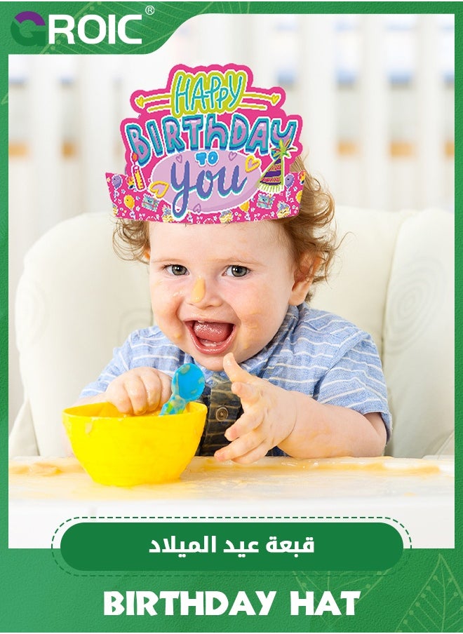 GROIC 15 Pack Birthday Crowns for Classroom, Kids Party Supplies, Headwear for Boys and Girls, Happy Birthday Hats for School Party Supplies  - Image 5