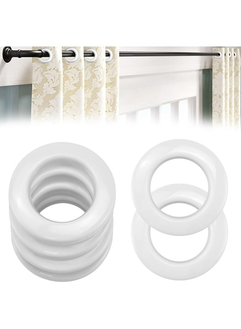AL WADI FURNITURE AWF Al Wadi Furniture Pack of 10 White Curtain Grommets Round Plastic Curtain Eyelet Rings with nano-scale silencer ring, DIY Rings for Window Curtain, Shower Curtain, Locker Room Door Curtain  - Image 1