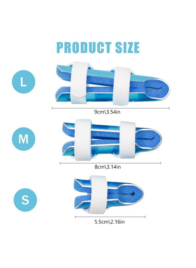 HANNEA® Aluminum Alloy finger splint, 3Pcs Finger Cot Splint Dual Hook and Loop Closure Strap Adjustable Finger SplintsPosture Corrector for Finger Fractures, Dislocations, Sprains Finger Brace - Image 2