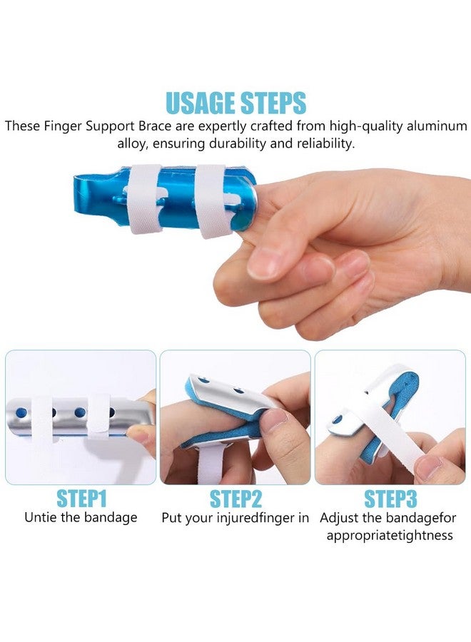 HANNEA® Aluminum Alloy finger splint, 3Pcs Finger Cot Splint Dual Hook and Loop Closure Strap Adjustable Finger SplintsPosture Corrector for Finger Fractures, Dislocations, Sprains Finger Brace - Image 4