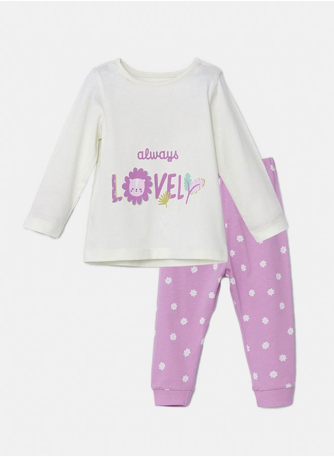 Crew Neck Printed Baby Girl Pajamas Set - pzsku/Z055944C8D7BEF21810A9Z/45/_/1740510933/f1669450-d7ed-4916-9b1a-2d0ffd6a8b16