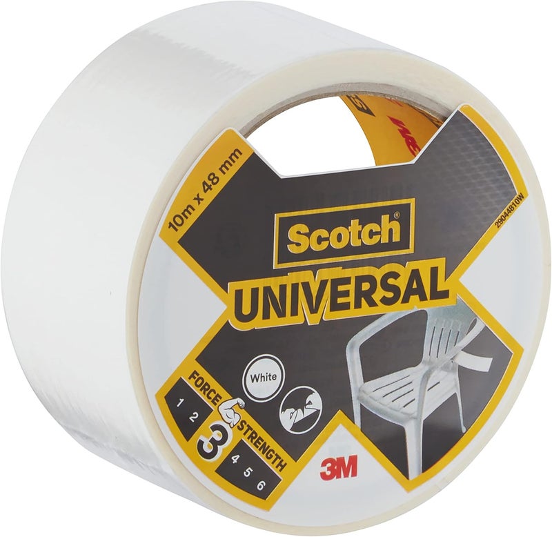 Scotch Universal Duct Tape 10m x 48mm - White, 1 Roll - Image 1