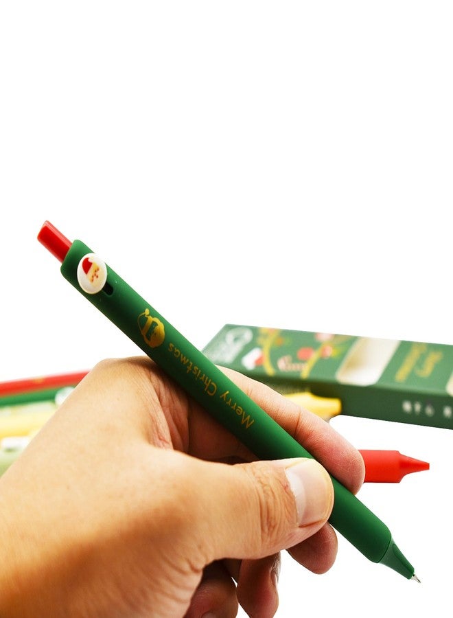 Maydahui 24 Pcs Christmas Button Pens Retractable Xmas Print Gel Pens Santa Claus Christmas Tree Reindeer Jingle Bell Pen for Stocking Stuffers Christmas New Year Home Decor - Image 4