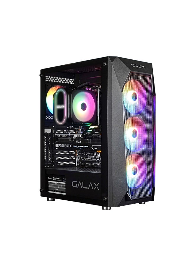 GALAX Budget Gaming PC i5-12400,  RTX 3050 8GB,  B760M DDR4 , 16GB DDR4 , 1TB SSD , ATX RGB Case , 650W PSU , Air Cooler , Win 11 Pro black - Image 1