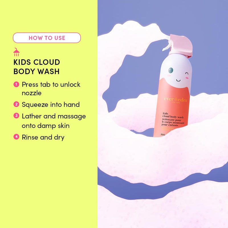 Evereden غسول الجسم للأطفال إيفيريدن كلاود 67 أونصة سائلة كريمة الحمضيات المغذية بقوام سحابي لغسول الجسم للأطفال لطيف مرطب لغسول الجسم للأطفال ذوي البشرة الحساسة - Image 4
