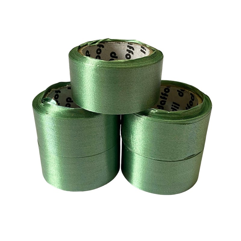 إسكدنيا Plastic Curling Ribbon for DIY, Birthday, Wedding Decorations and tie up Gift Packages.(Pack of 5 roll) 8mtr Each roll(40mtr) Color- Green - Image 1