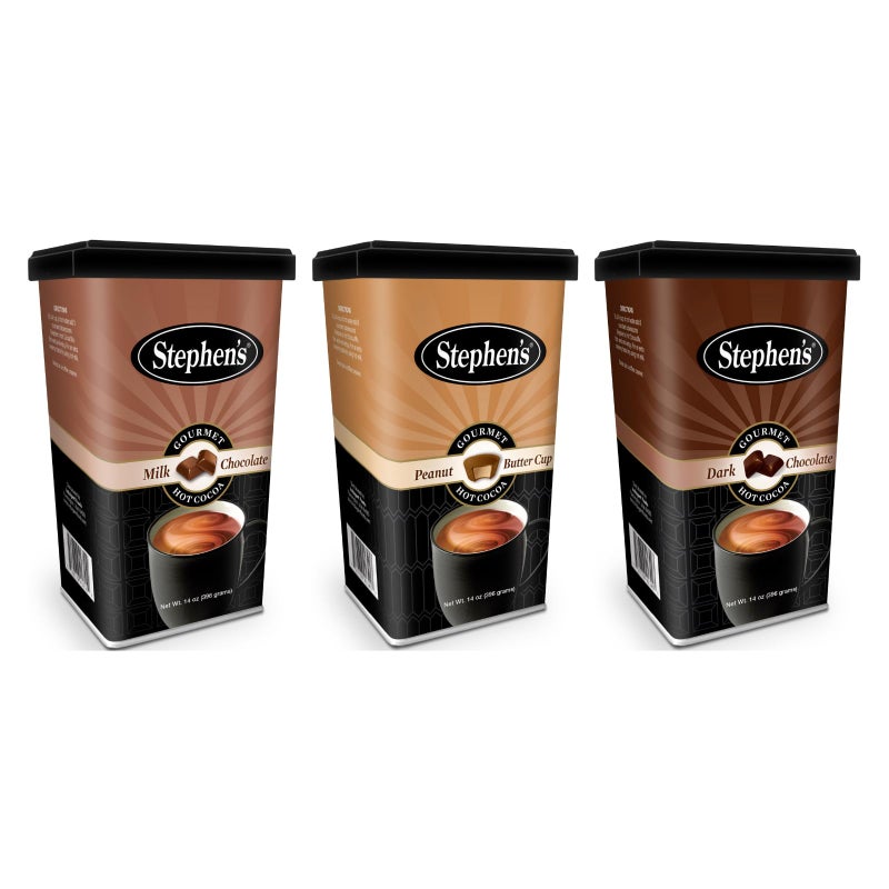 Stephen's Gourmet Hot Cocoa Trio, Peanut Butter Cup, Milk Chocolate & Dark Chocolate, 14 Ounce - Image 1