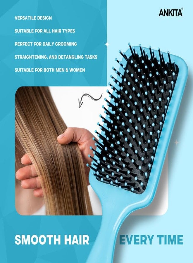 Ankita Flat Hair Brush|Paddle Brush with Strong and Flexible soft Bristles|For Grooming, Straightening, Smoothing, Detangling Hair, Ideal for Men & Women (144 C) - Image 4