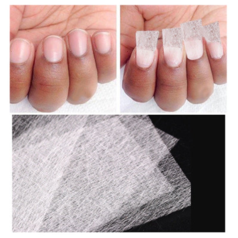 Nail fiber extension sheet, fake nail, glass fiber silk, paper holder, phototherapy extension fabric 5PC - Image 3