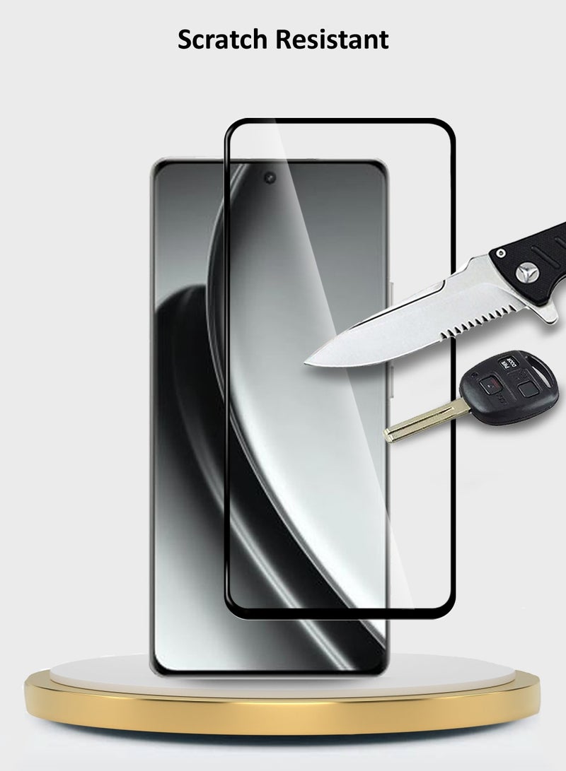 Wtech Realme GT 6 5G 2024 Premium E2E Full Glue Full Cover Tempered Glass Screen Protector (MSGECN) - Clear/Black - Image 3