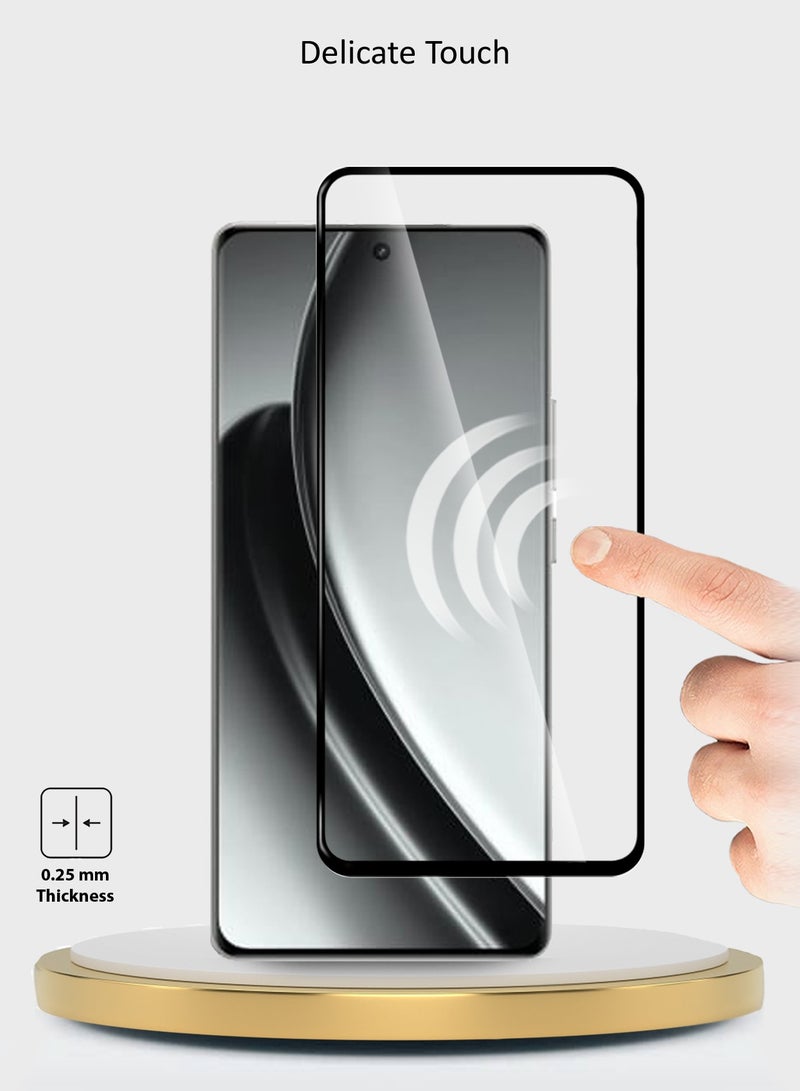 Wtech Realme GT 6 5G 2024 Premium E2E Full Glue Full Cover Tempered Glass Screen Protector (MSGECN) - Clear/Black - Image 5