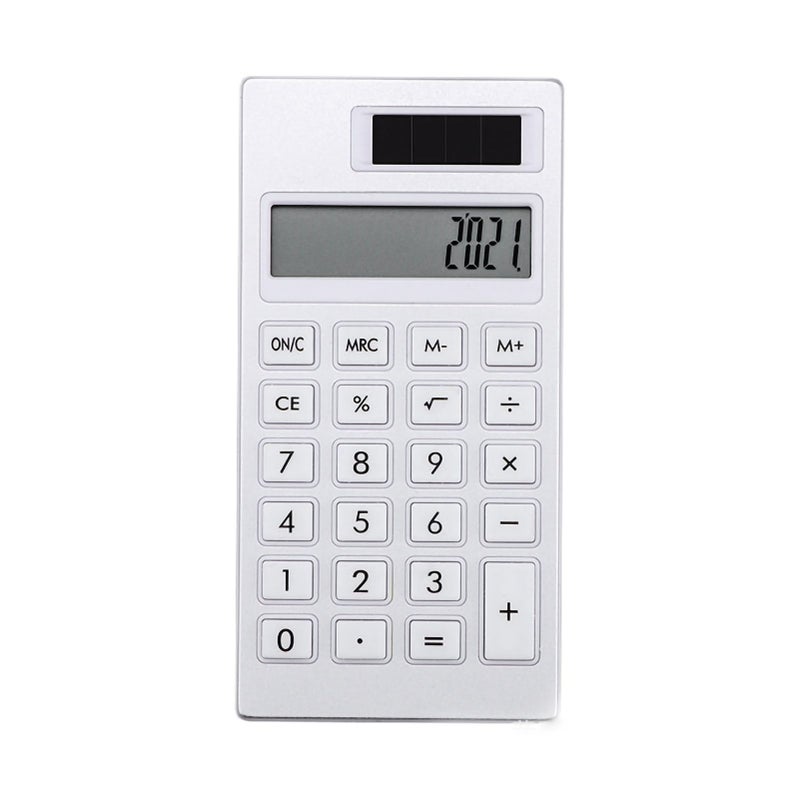 Solar Portable Calculator Simple INS Style White 12 Basic Standard Calculator for Student School Businessiness White - Image 1