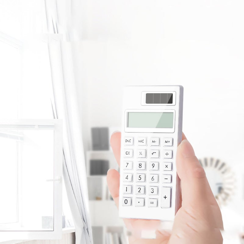 Solar Portable Calculator Simple INS Style White 12 Basic Standard Calculator for Student School Businessiness White - Image 5