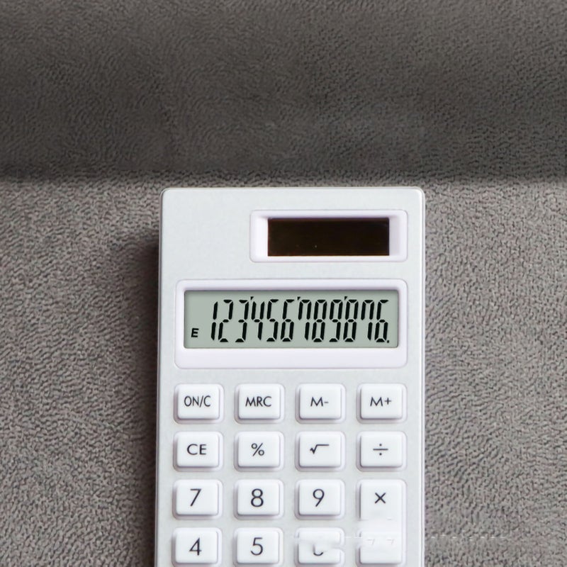Solar Portable Calculator Simple INS Style White 12 Basic Standard Calculator for Student School Businessiness White - Image 2