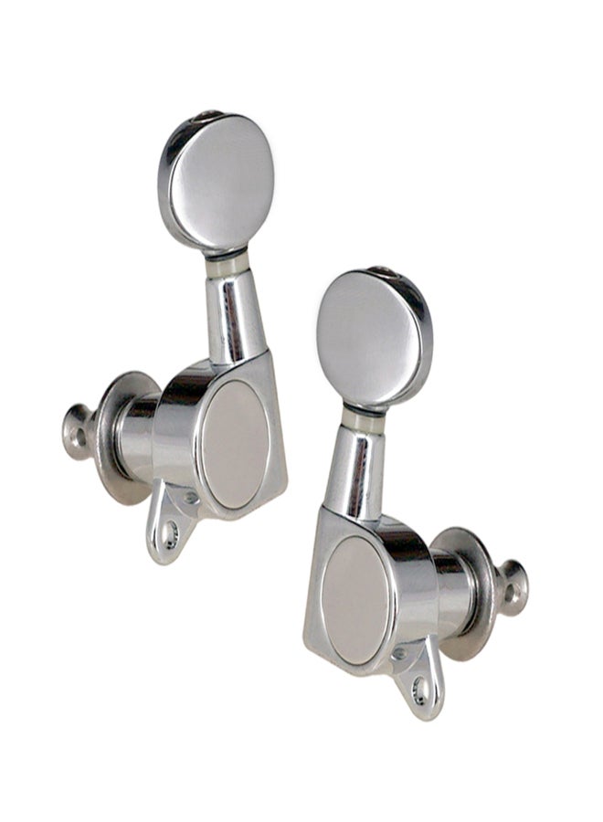 Guitar String Tuning Pegs Tuning Machines Sealed Machine Heads Grover Tuners Tuning Keys Oval Button 6 Left for Electric Guitar or Acoustic Guitar Chrome Silver - Image 2