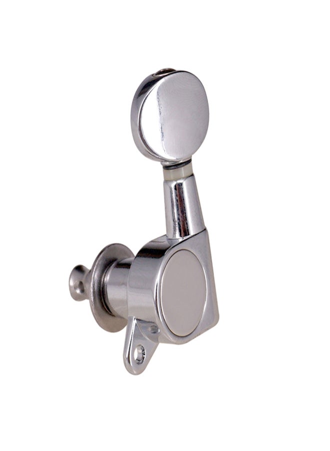 Guitar String Tuning Pegs Tuning Machines Sealed Machine Heads Grover Tuners Tuning Keys Oval Button 6 Left for Electric Guitar or Acoustic Guitar Chrome Silver - Image 3