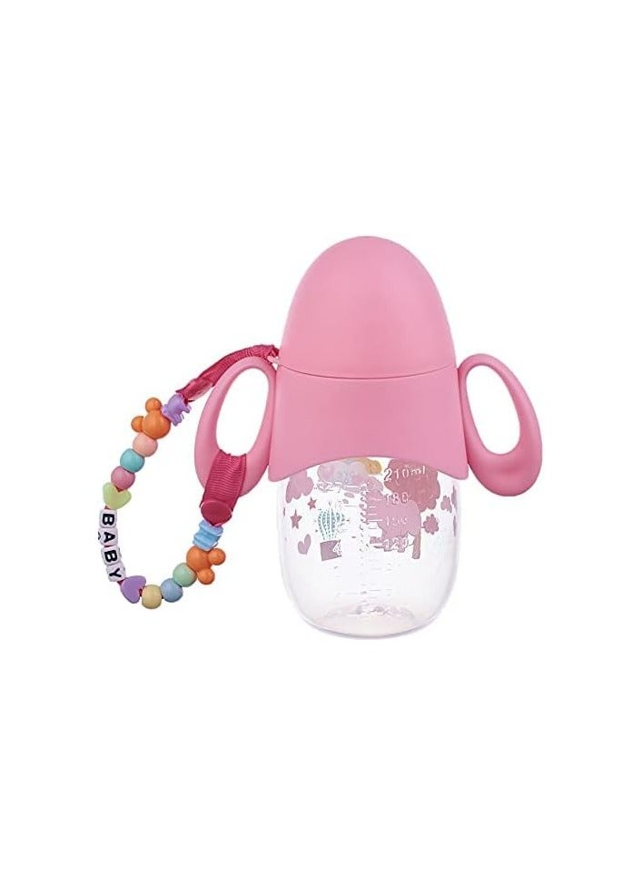 فيش زجاجة رضاعة ليتل فيش  مقابض وسلسلة، سعة 210 مل - بينك - Image 2