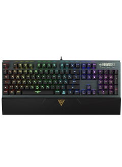 Mechanical RGB Gaming keyboard , HERMES P1 , classic premium mechanical keyboard that provides comfort and execution , with a detachable wrist rest, 16.8 million colors with fully customizable lighting effect , for office , home and PC