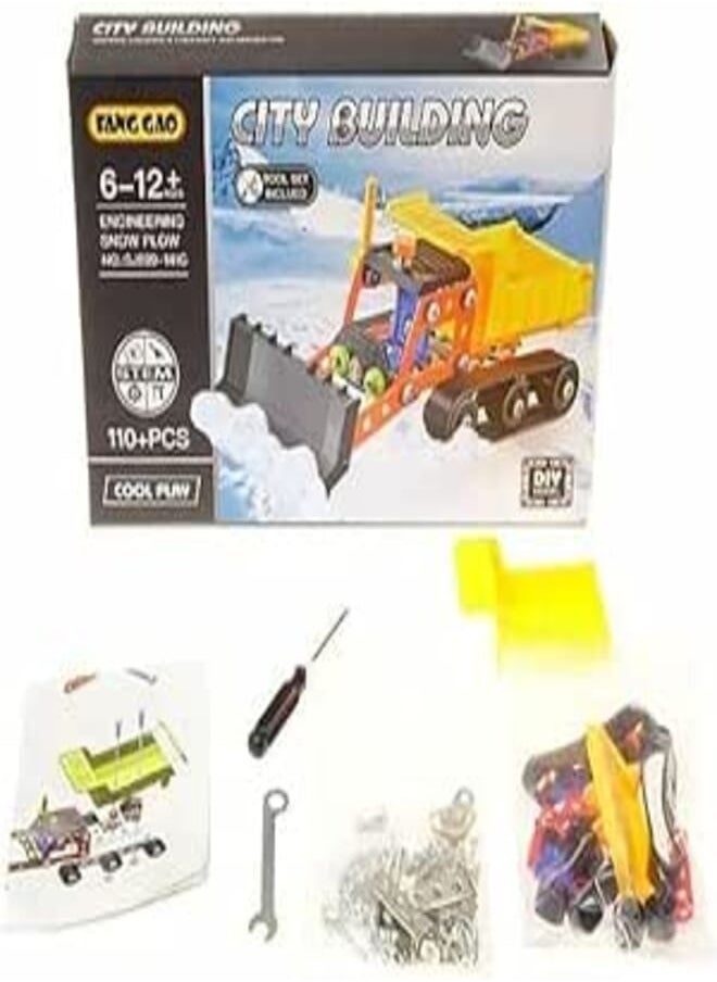 City Building Engineering Snow Plow Set,110 Pcs - Multicolor 