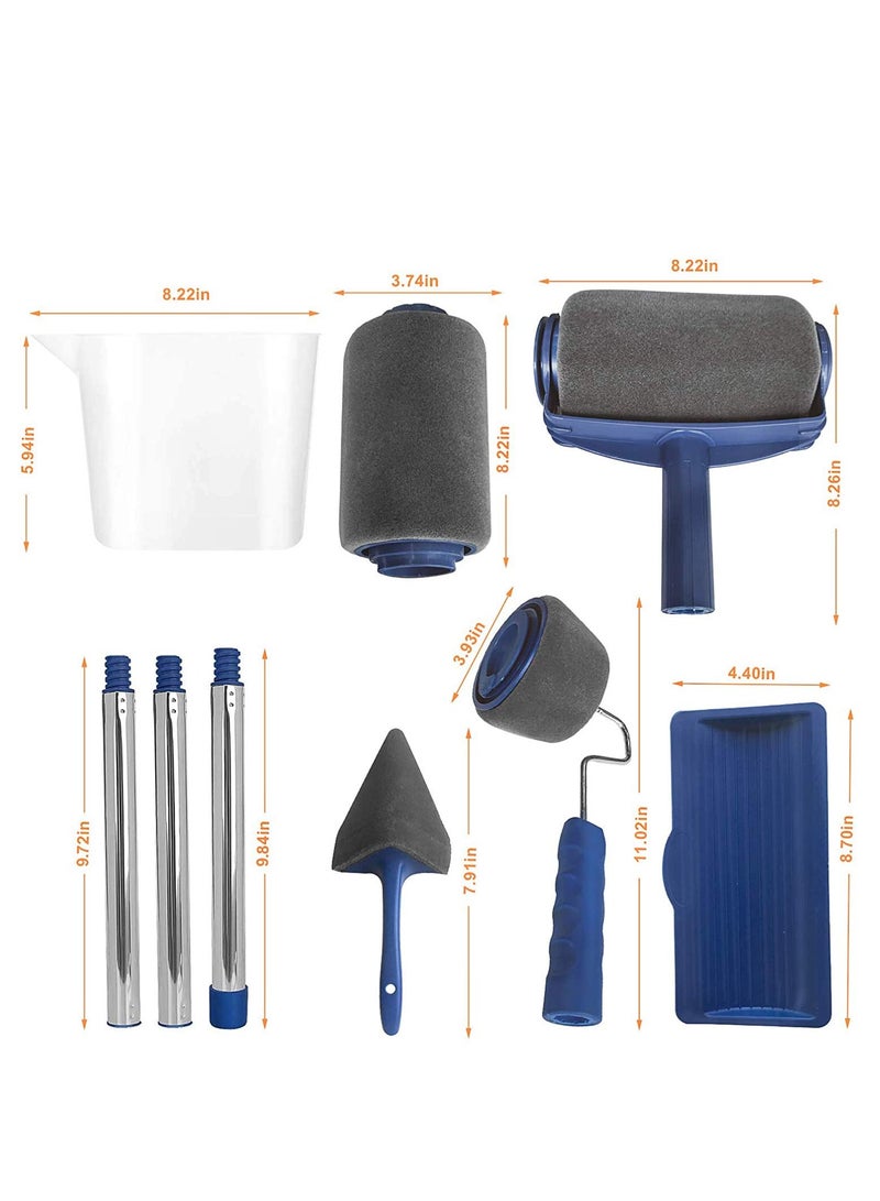 9PCS Universal Paint Roller Kit, Applicator for Painting Walls and Ceilings,DIY Wall Printing Brush Kit with Paint Runner Pro Brush - Image 3