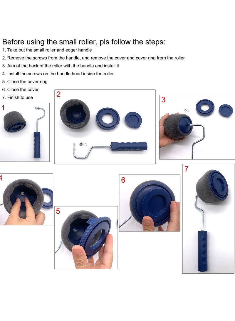 9PCS Universal Paint Roller Kit, Applicator for Painting Walls and Ceilings,DIY Wall Printing Brush Kit with Paint Runner Pro Brush - Image 2