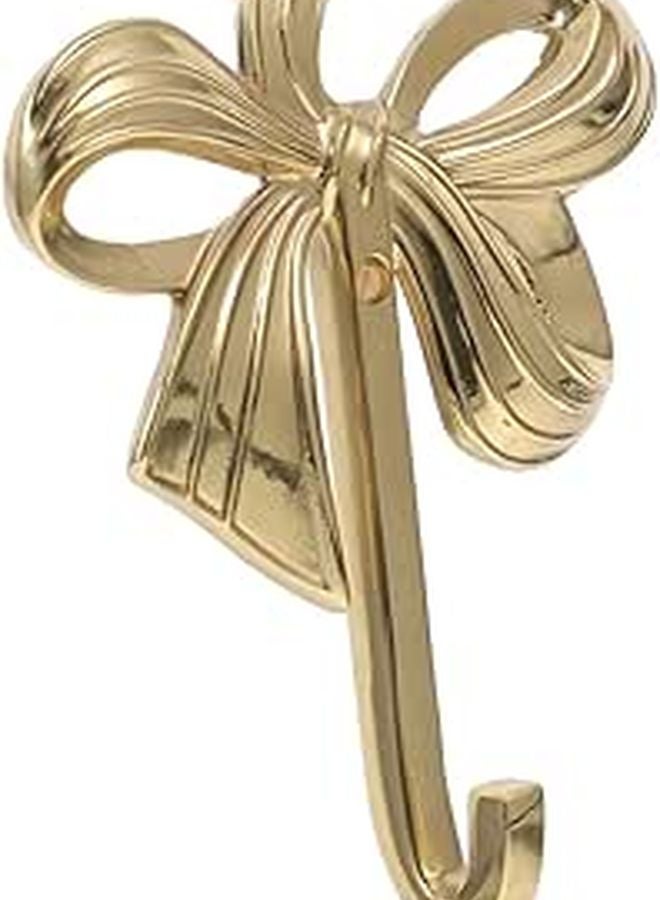 Large Brass Gold Bow Wall Hook Towel Hanger For Bathroom And Bedroom - Image 1