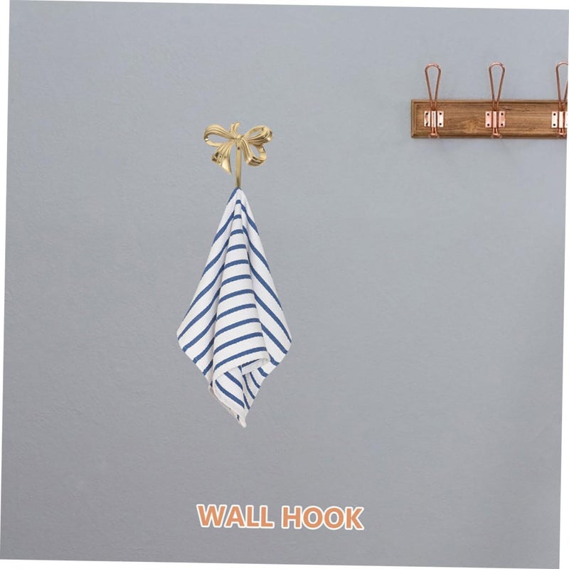 Large Brass Gold Bow Wall Hook Towel Hanger For Bathroom And Bedroom - Image 4
