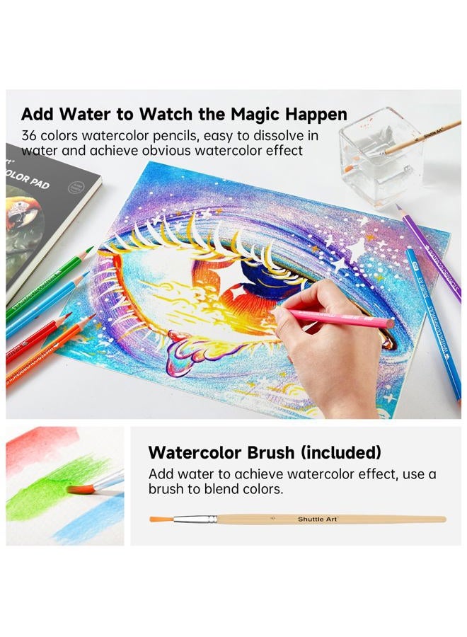 Shuttle Art Professional Drawing Kit, 123 Pieces of Drawing Pencils Set Includes Colouring Pencils, Watercolor, Charcoal, Graphite and Sketch, Ideal for Adults Children Artists - Image 5
