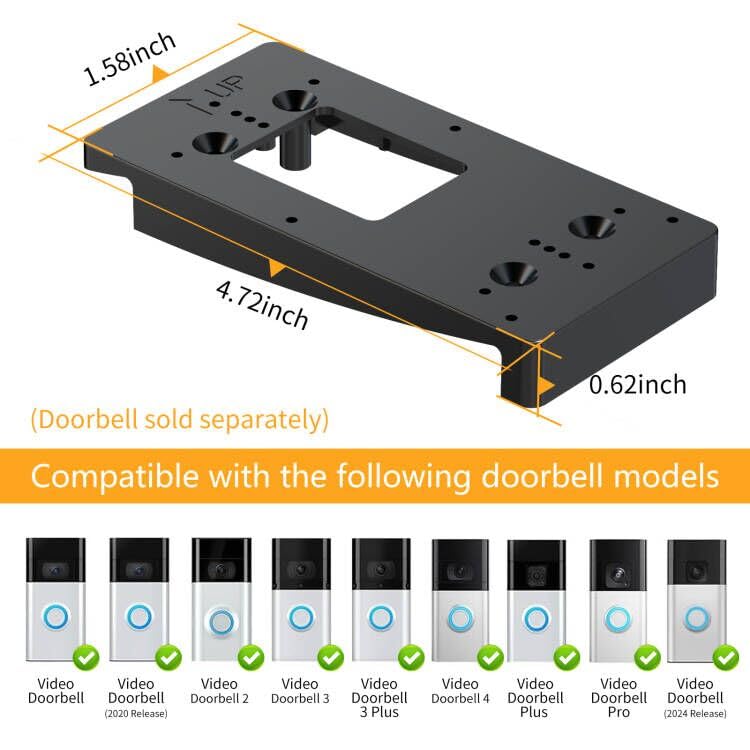 SENLEG Vinyl Siding Doorbell Wall Mount Kit Fit for Ring/Video Doorbell, Vertical Doorbell Angle Wedge Mounting Bracket Plate(4-inch Standard Vinyl Siding Only) - Image 2
