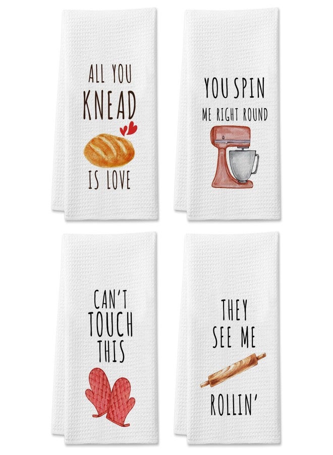 DETIHO Cute Kitchen Towels, Funny Dish Towels Tea Towels for Kitchen Baking, Baking Gifts for Women Mom, Drying Decor Accessories (A03) - Image 1