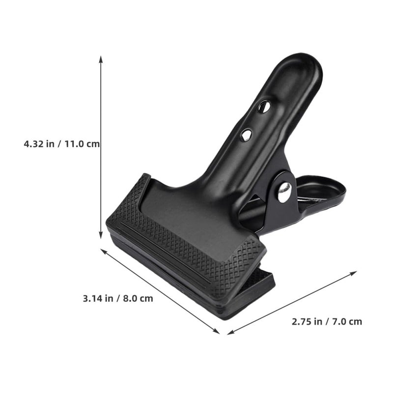 Black Metal Photography Background Clips Studio Photo Video Cloth Clamps 4 Pack - Image 3