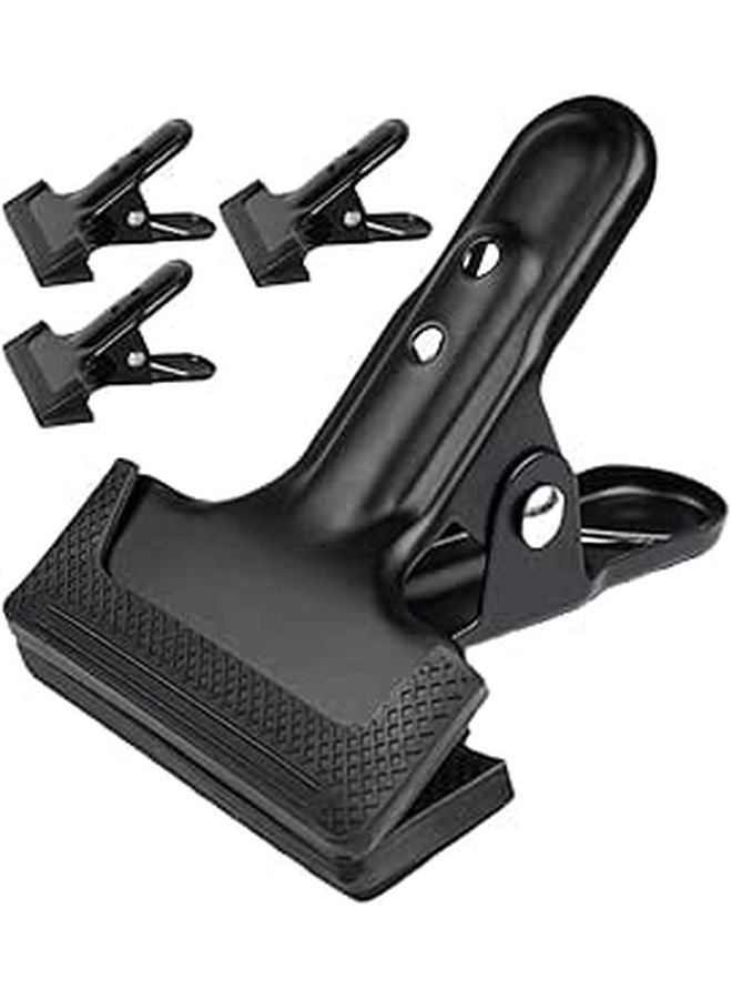 Black Metal Photography Background Clips Studio Photo Video Cloth Clamps 4 Pack - Image 1