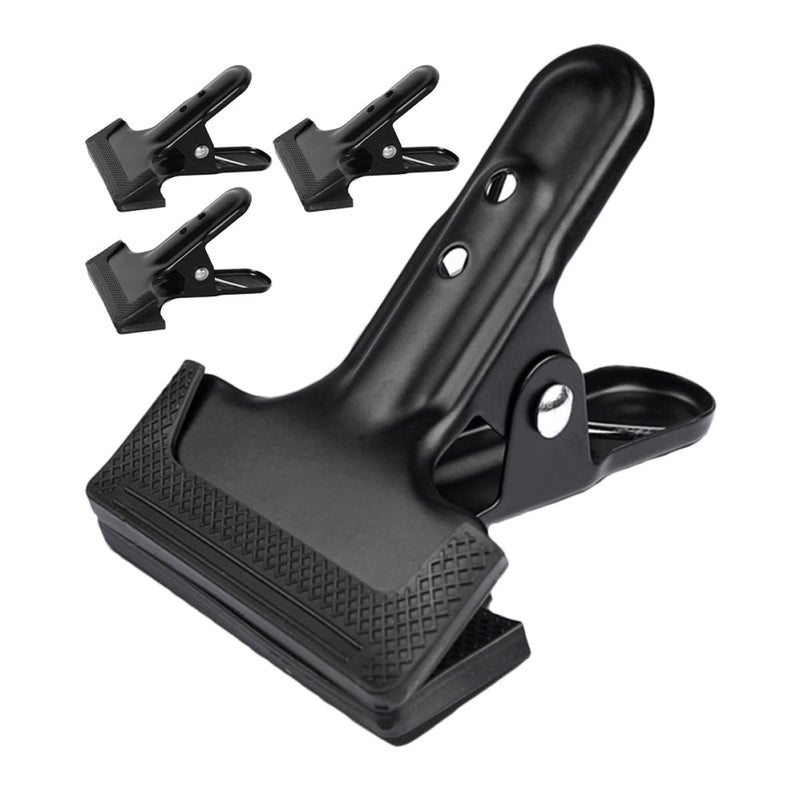 Black Metal Photography Background Clips Studio Photo Video Cloth Clamps 4 Pack - Image 2