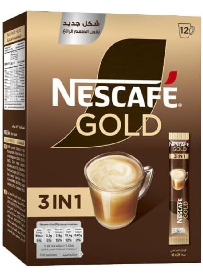 Nescafe Gold 3in1 21g - 12 sachet - Image 1