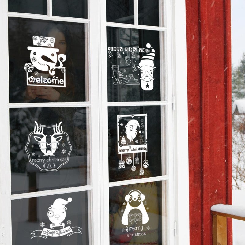 Christmas Icon Stickers Christmas Mall Glass Window Background Decoration Stickers Wall Stickers - Image 5
