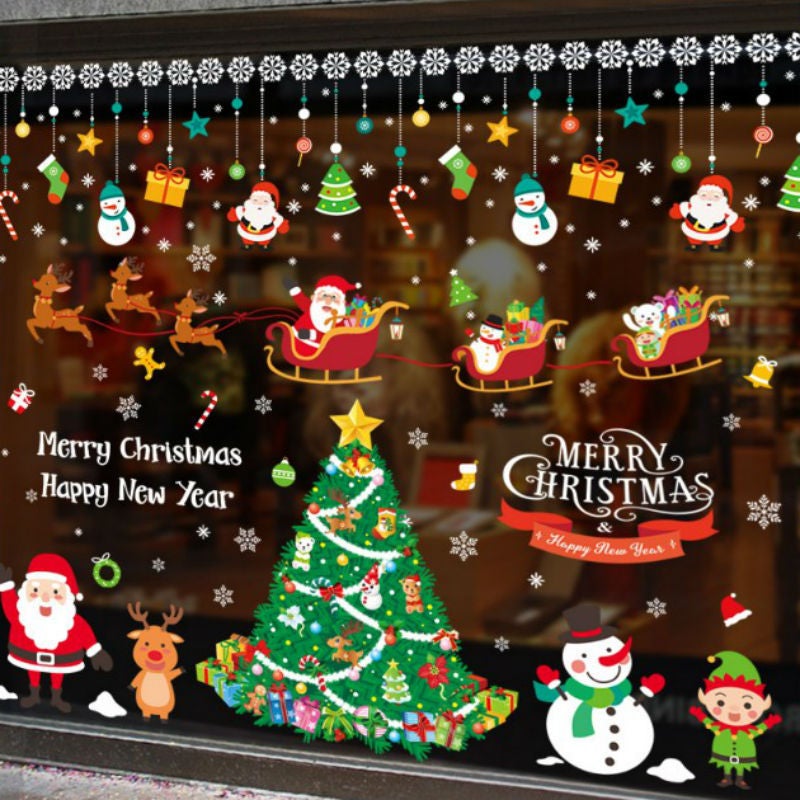 Christmas Icon Stickers Christmas Mall Glass Window Background Decoration Stickers Wall Stickers - Image 2