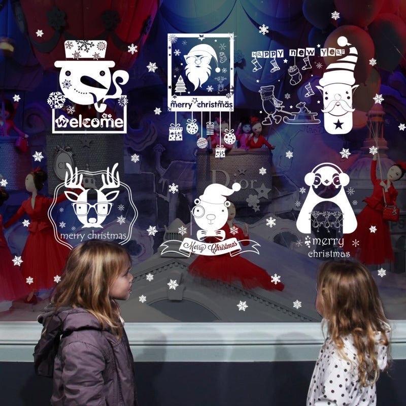 Christmas Icon Stickers Christmas Mall Glass Window Background Decoration Stickers Wall Stickers - Image 4