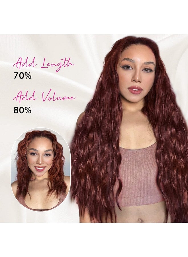 REECHO Clip In Hair Extensions, 5Pcs Blonde Hair Extensions 24" Thick Long Loose Waves Hair Extensions He002 Invisible Lace Weft Natural Soft Hairpieces For Women - Dark Ash Blonde - Image 2