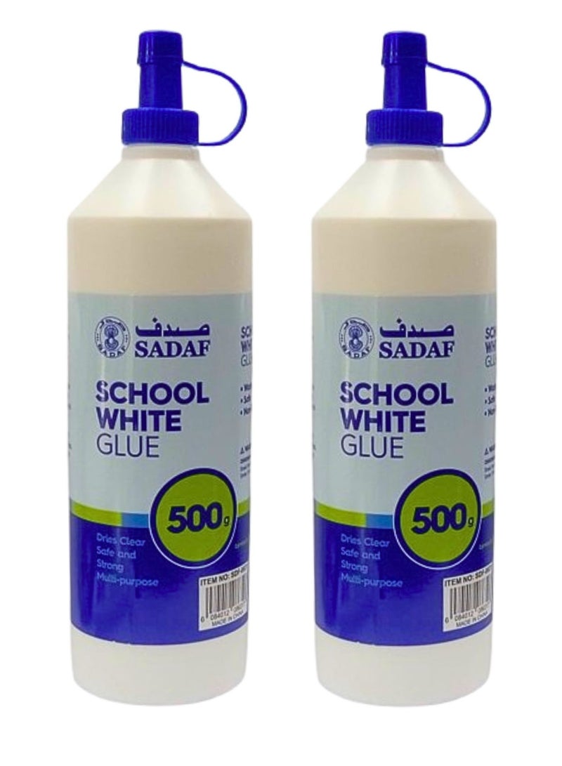 Sadaf White Glue 500g Dries Clear Safe And Strong Multi purpose (Pack of 2) - Image 1