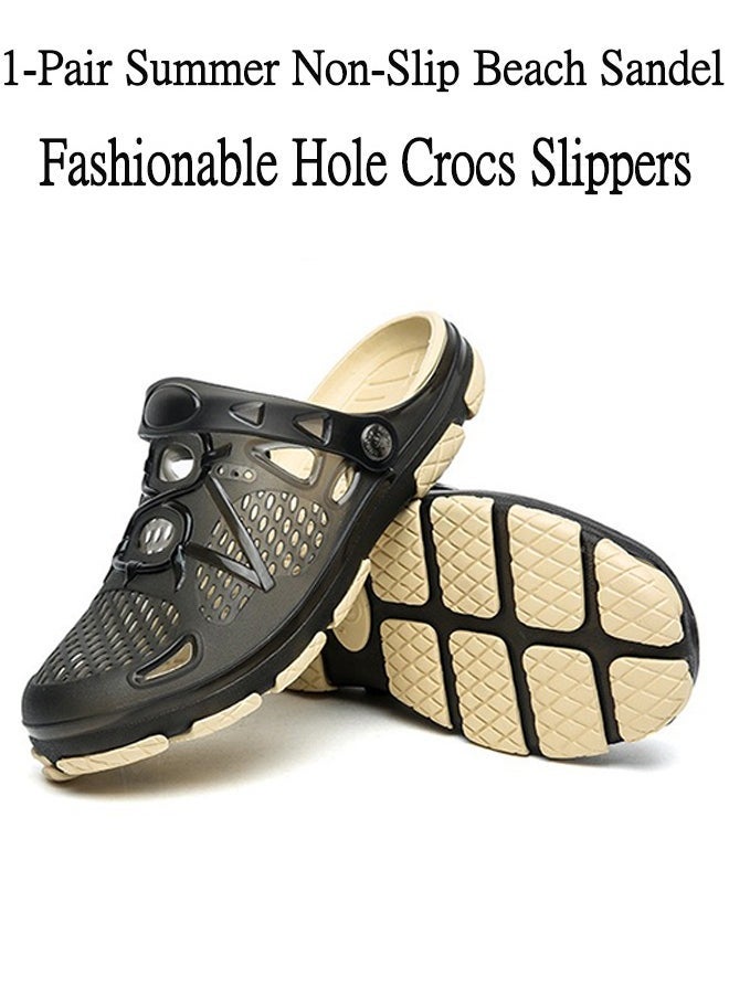 Generic 1-Pair Summer Non-Slip Beach Sandel,Fashionable Hole Crocs Slippers,Colour Black  - Image 2