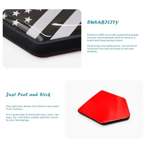 Overdecor US American Flag Decal Stickers Car Emblem USA Car Accessories Decorations Shield Flag Sticker Decals for Cars Truck Vehicles, 2 Pack - Image 3