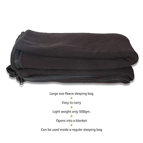 Tripole Fleece Sleeping Bag Cum Blanket(Black) - Image 4