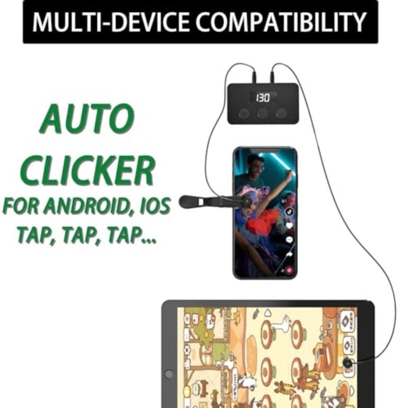 Joyzzz Auto Clicker, USB Physical Screen Tapper with 5 Speed Gears, Adjustable Automatic Finger Clicking Device, Sensitive Space Mapping Technology for Games and Tasks - Image 4