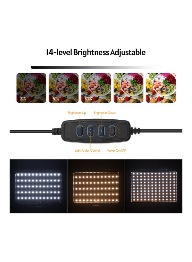 اليشمك مجموعة مصابيح LED بمنفذ USB لتصوير الفيديو مكونة من 3 قطع أسود - Image 3